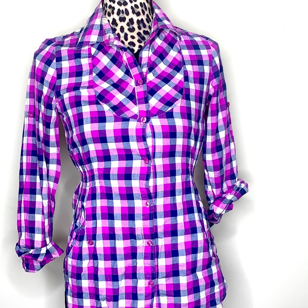 Flannel Checkered Purple shirt